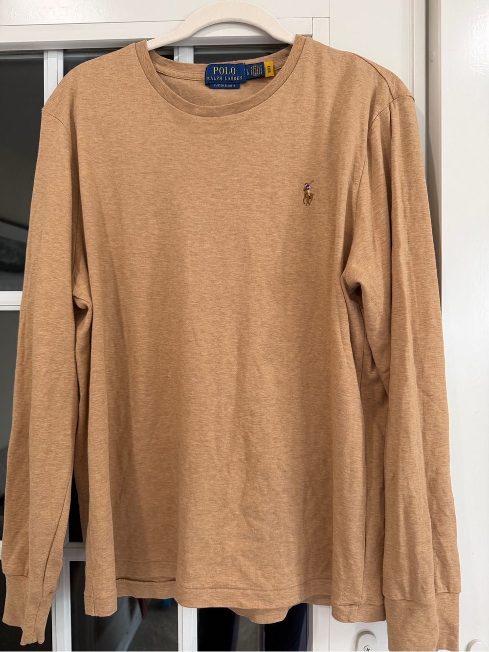 Ralph Lauren Custom Slim Fit Tee in Camel Brown